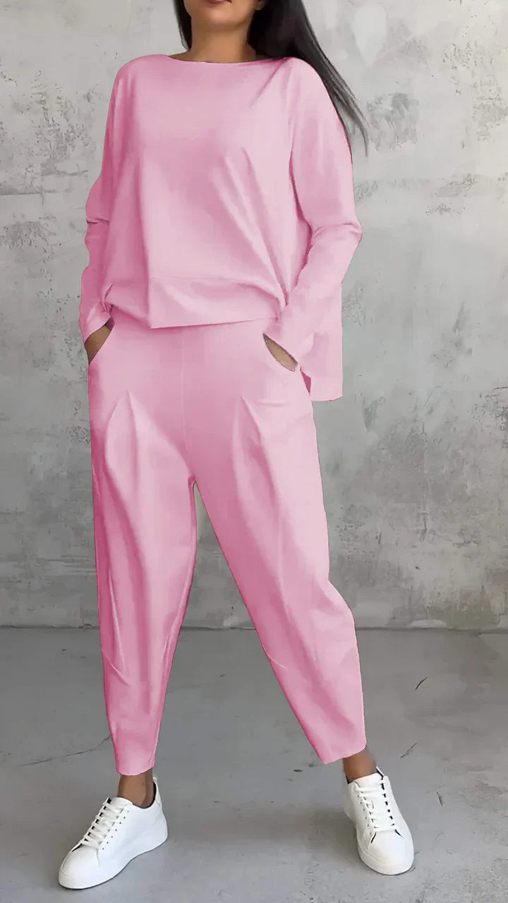 Trendy Casual Women's Clothing Set - Brooklyn-Pink-S-Nora Luxe