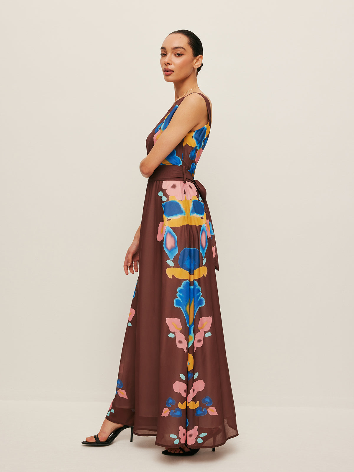 Chic Back Bow Print Summer Dress