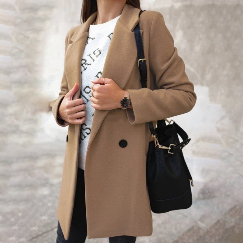 Classic Fit Women's Wool Button Coat