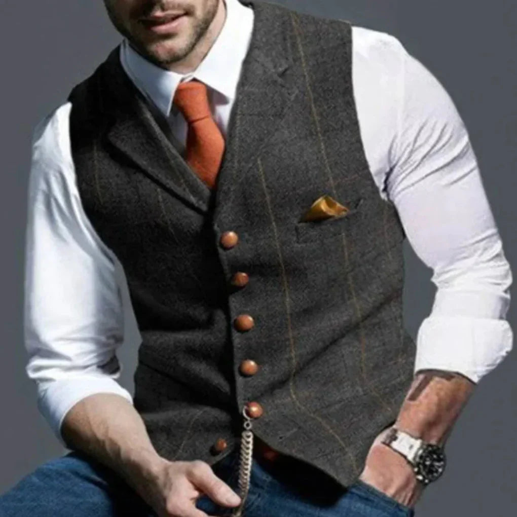 Traditional Mens Waistcoat - Timeless Layered Vest