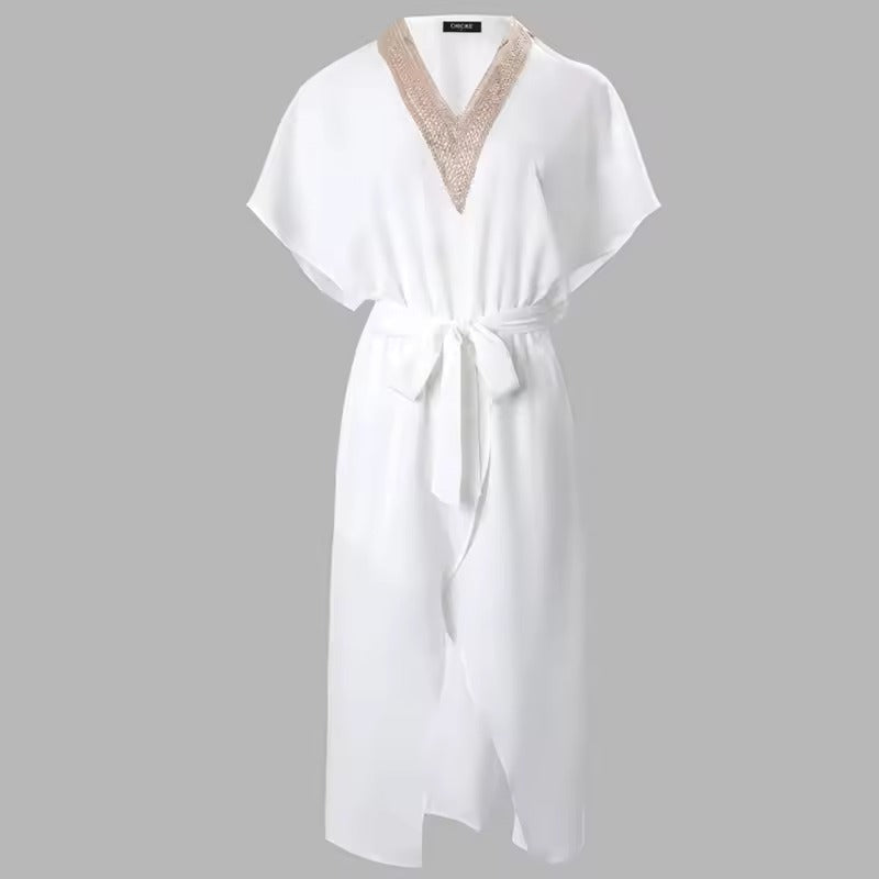 Image of Vicki | Women's V-Neck Wrap Midi Dress