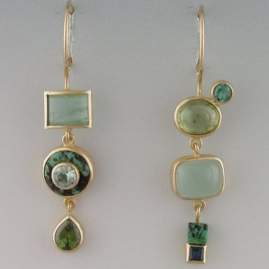 Retro Emerald Drop Earrings - Pexav