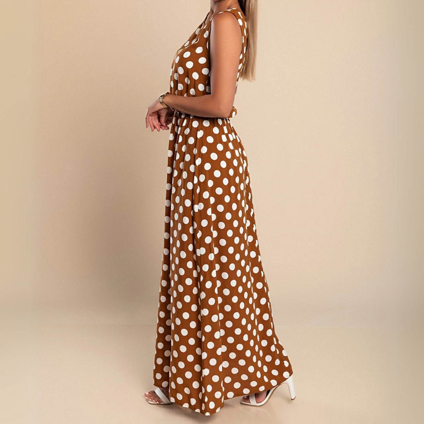 Stylish Spotted Long Maxi Dress