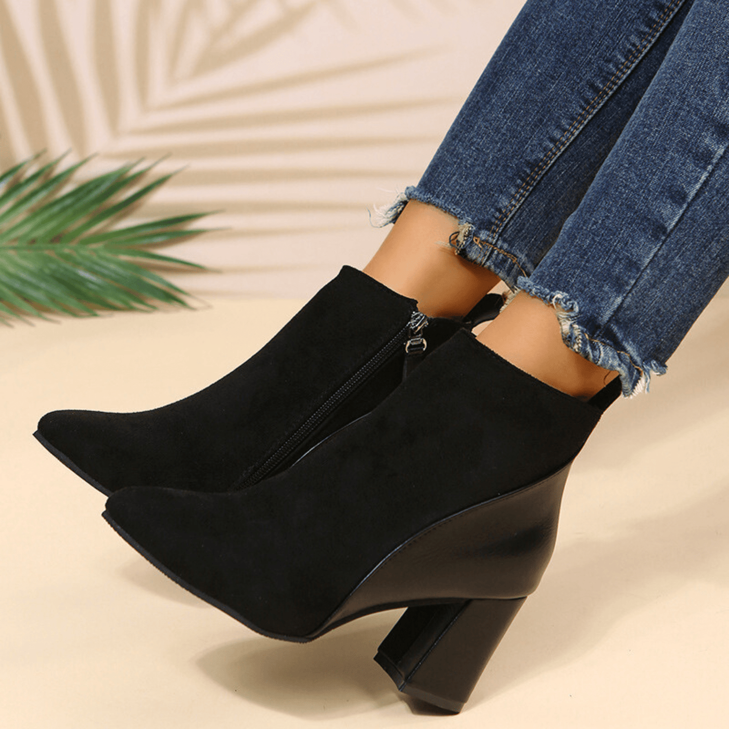 Ankle High Leather Bootie