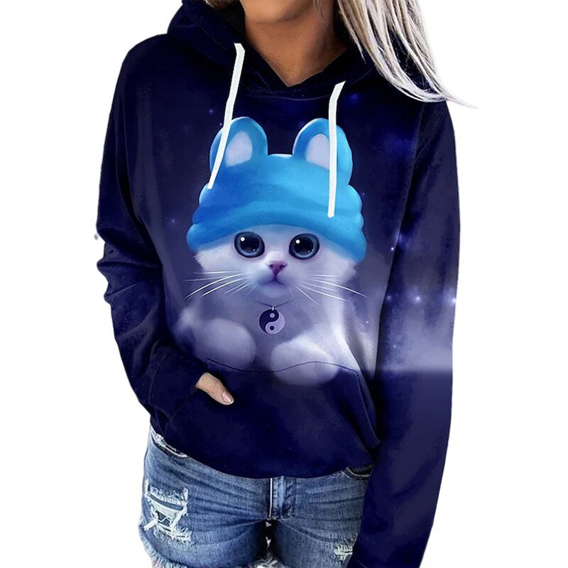 Cozy Women's Hoodie with Graphic Print and Pockets