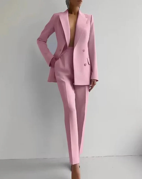Women's Professional 2 Piece Suit with Jacket and Trousers - Pexav