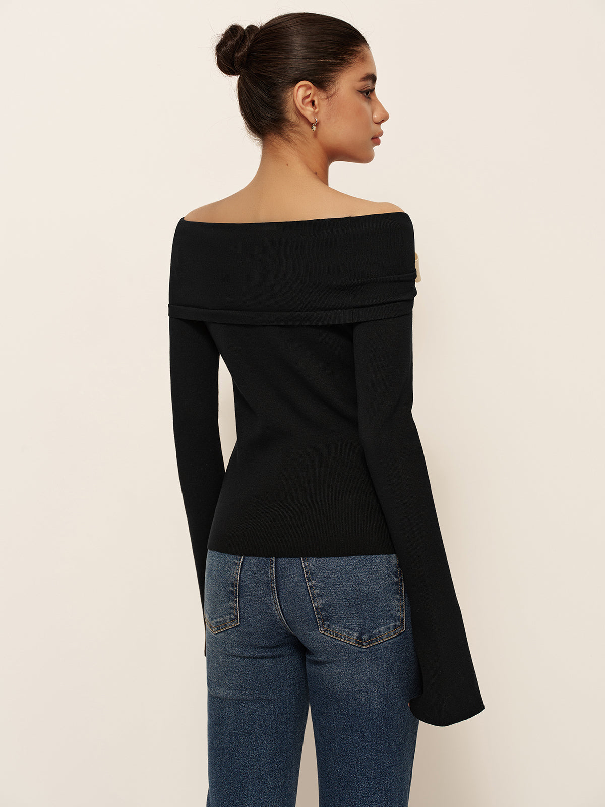 Soft Bell Sleeve Winter Knit Sweater Top