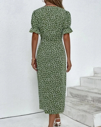 Chic Floral Knee Length Dress