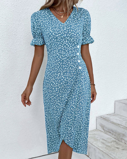 Charlene | Floral V Neck Summer Dress