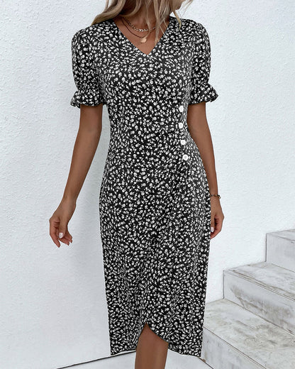 Charlene | Floral V Neck Summer Dress