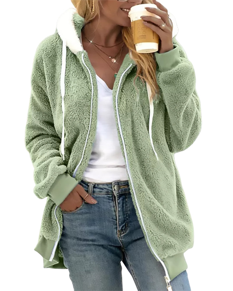 Soft Fleece Hooded Jacket for Daily Wear