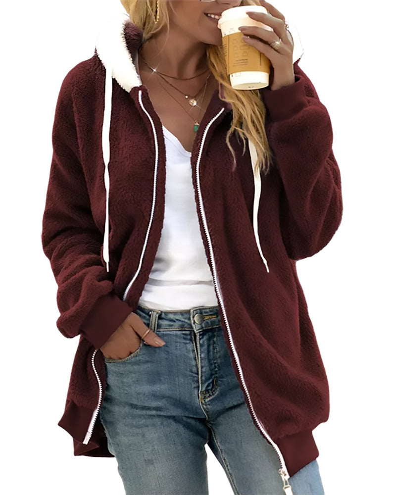 Soft Fleece Hooded Jacket for Daily Wear