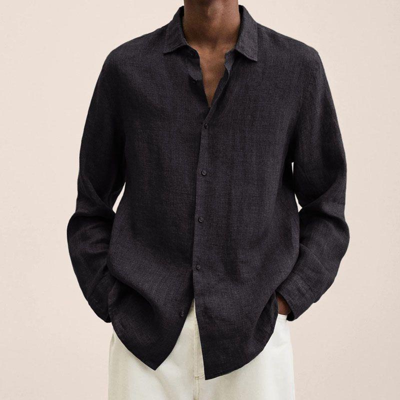 Casual Mens Button Down Shirt Natural Breathable Cotton