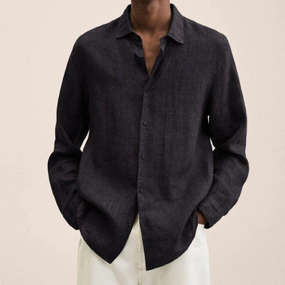 Casual Mens Button Down Shirt Natural Breathable Cotton