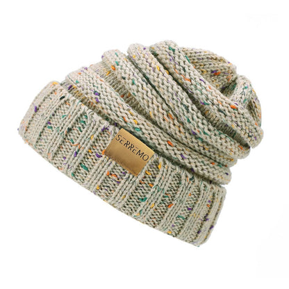 Textured Slouch Beanie | Speckled Knit Hat