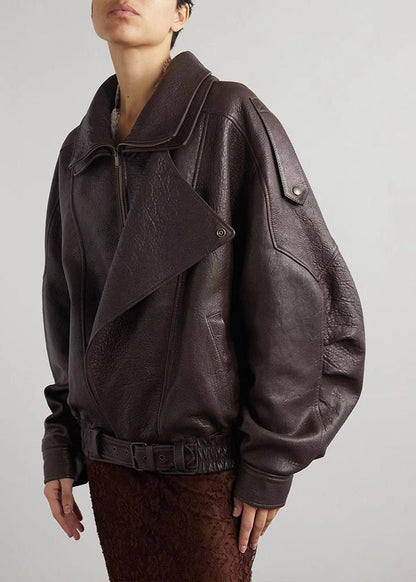 Relaxed Fit Women's Bomber Jacket with Belt - Nocini