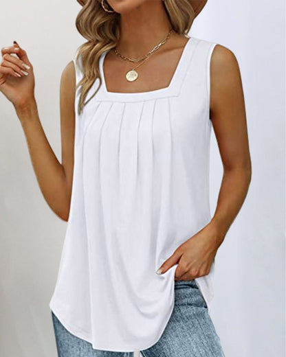 Trendy Tank Top with Square Neckline