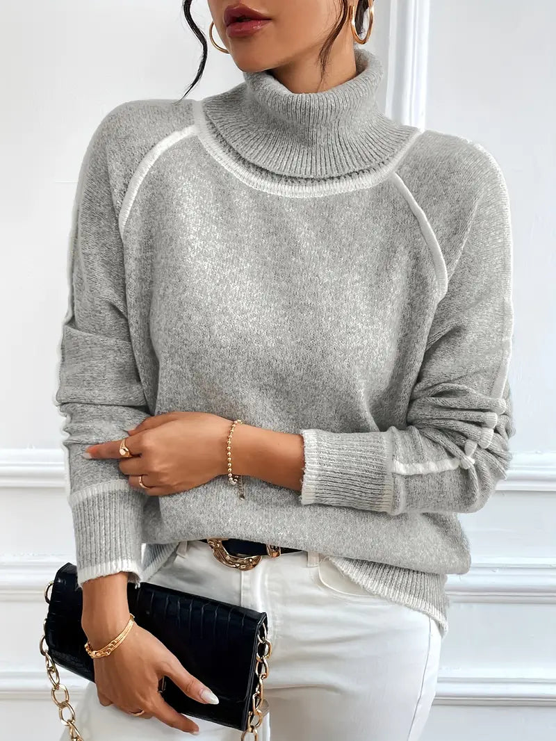 Colorful Crew Neck Pullover Sweater