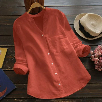 Relaxed Fit Women's Long Sleeve Blouse - Nocini