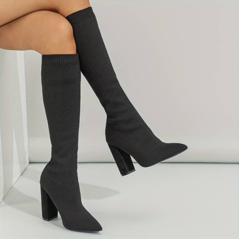 Warm Crew Neck Knit Boot Socks for Women - Nocini