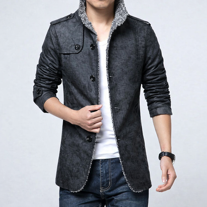 Men's Faux Leather Slim Fit Biker Jacket
