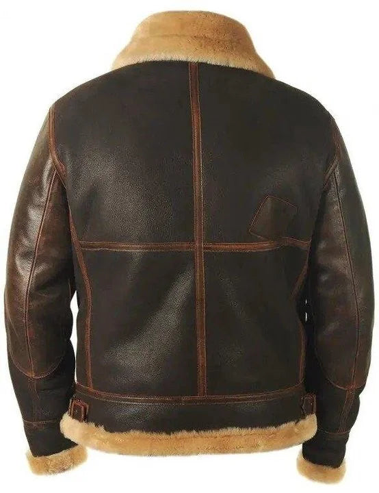 Men's Classic Leather Flight Bomber Jacket