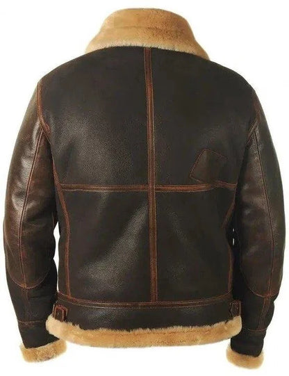 Men's Classic Leather Flight Bomber Jacket