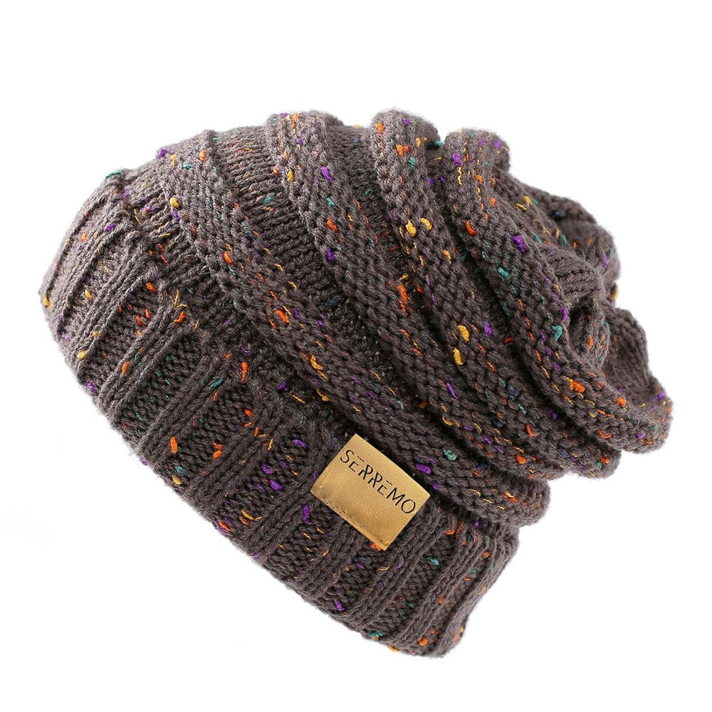 Textured Slouch Beanie | Speckled Knit Hat - Nocini