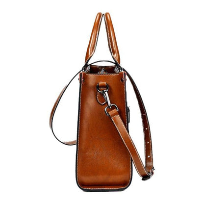Classic Designer Leather Tote Bag
