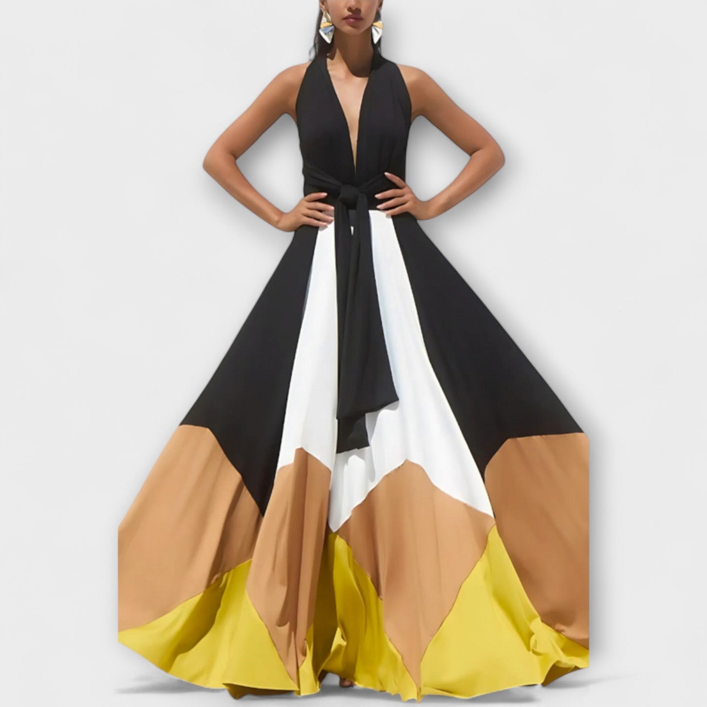 Elegant Floor Length Evening Maxi Dress - Nocini