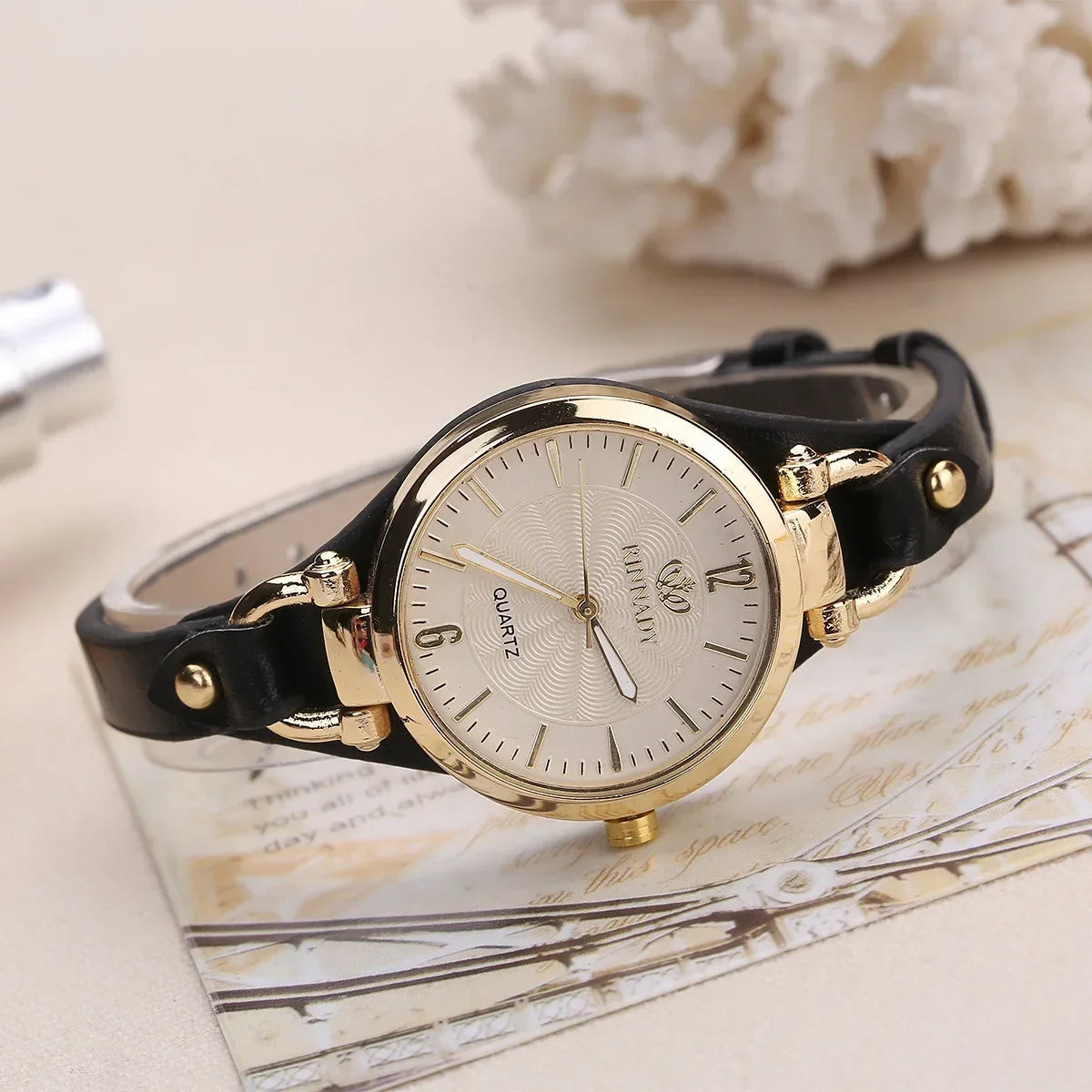 Classic Round Face Adjustable Wristwatch