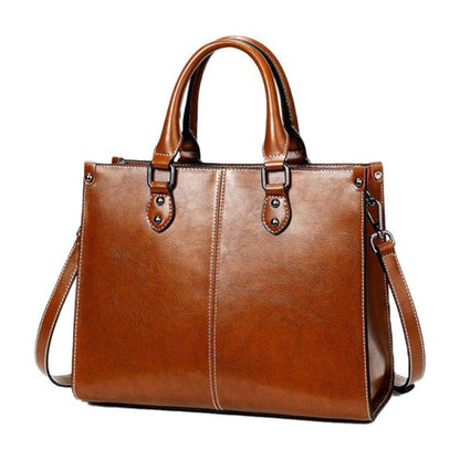 Classic Designer Leather Tote Bag