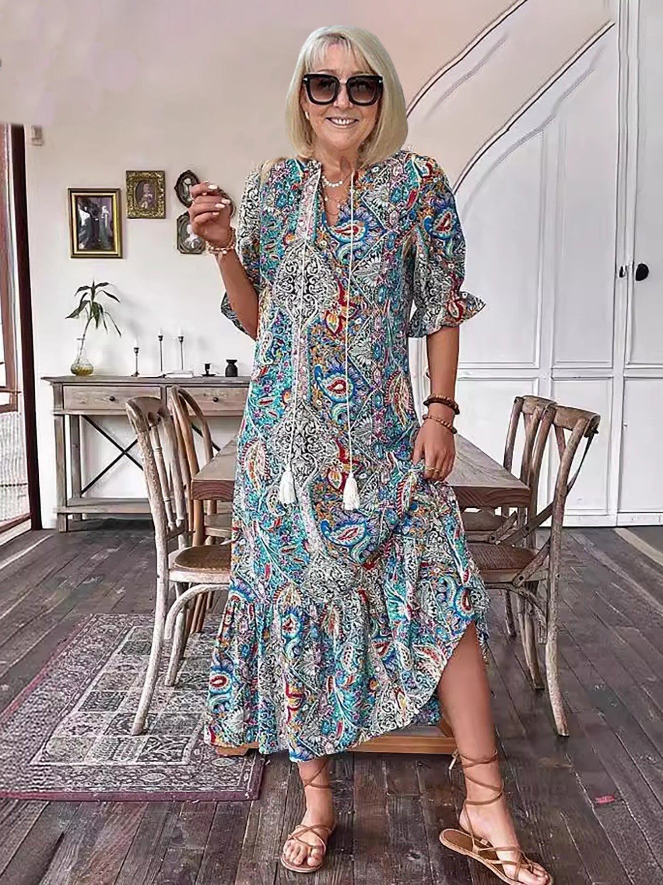 Stylish Bohemian Long Evening Dress