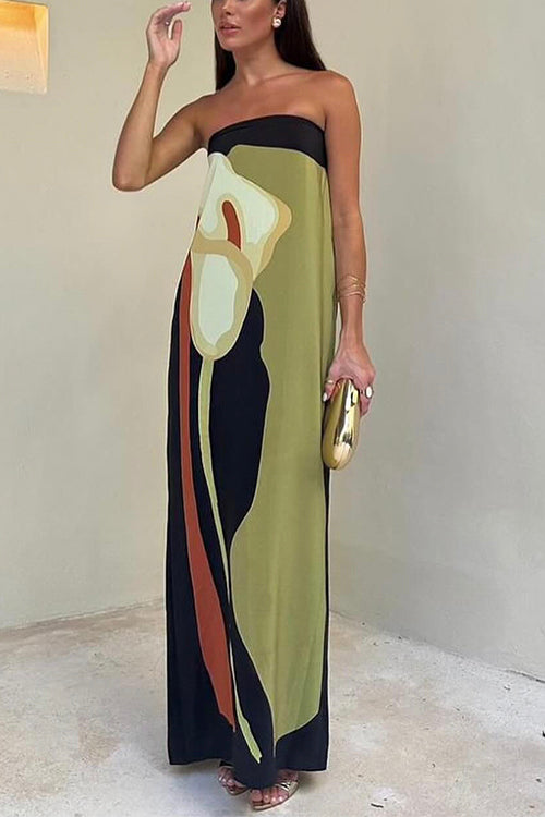 Flowy Strapless Maxi Dress with Comfortable Fit