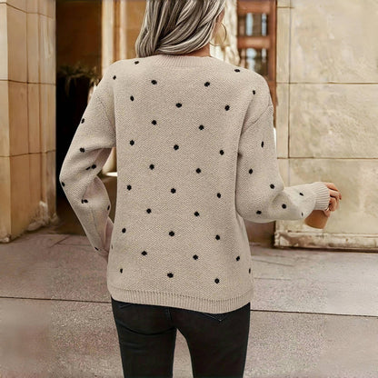Soft Polka Dot Crew Sweater