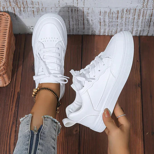 Classic Ladies White Trainers - Olytrend