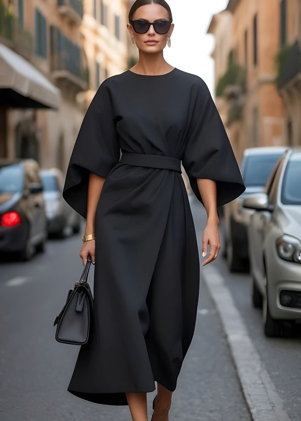 Elegant Long Belted Summer Dress