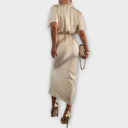 Luxury Velvet V Neck Maxi Evening Dress for Women