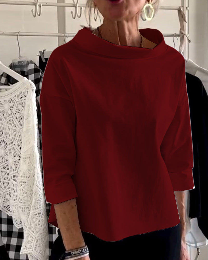 Classic Fit High Neck Women's Top
