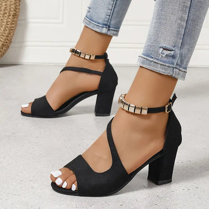 Vintage High Heel Ankle Strap Sandals