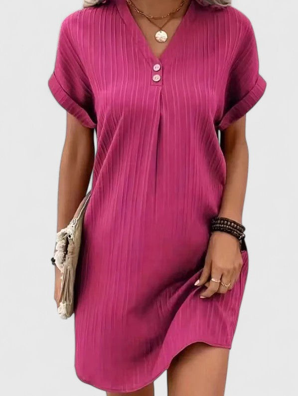 Flowy Draped Women's Dress - Olytrend