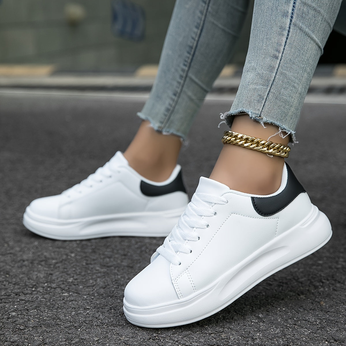 Classic Ladies White Low Top Shoes