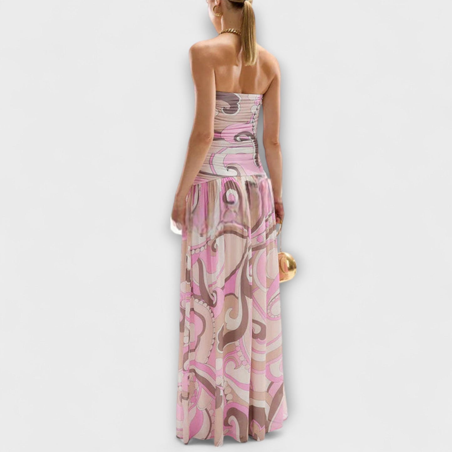Soft Floral Long Evening Dress for Women