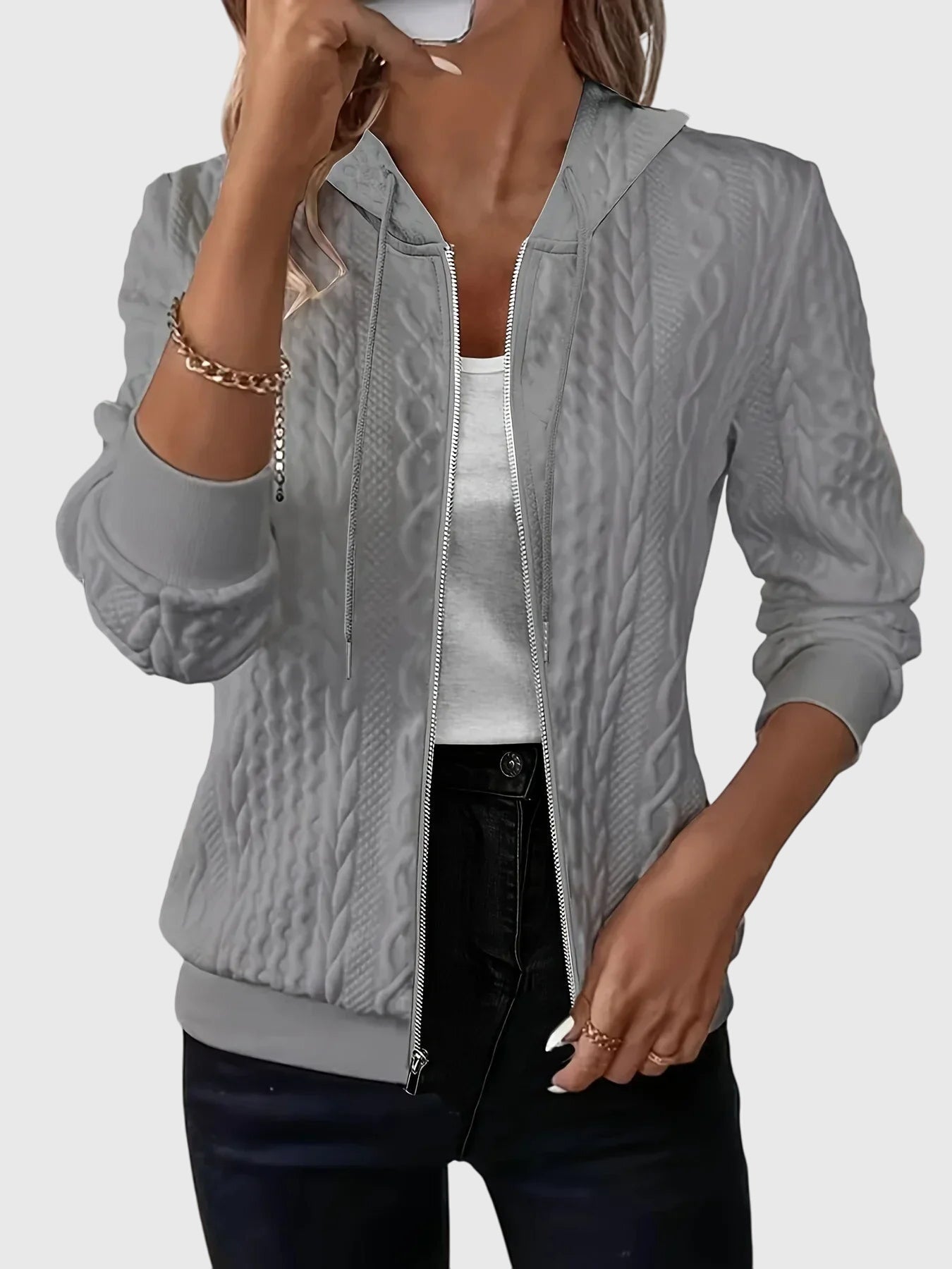 Women's Zip Front Hooded Sweatshirt