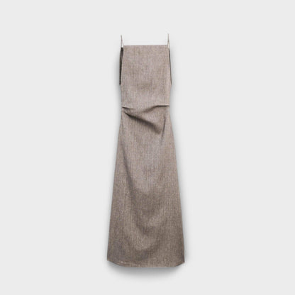 Relaxed Fit Casual Maxi Dress in Linen Blend Fabric
