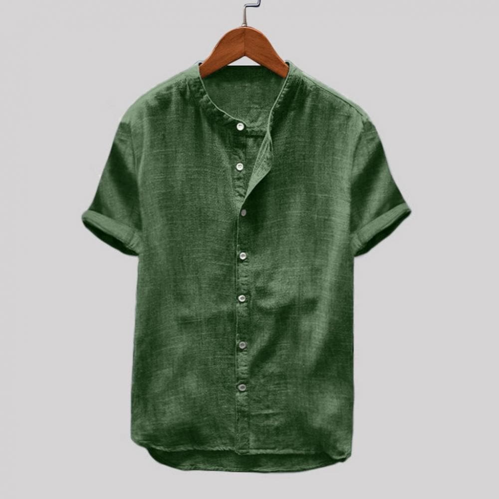 Casual Linen Mens Short Sleeve Shirt - Nocini