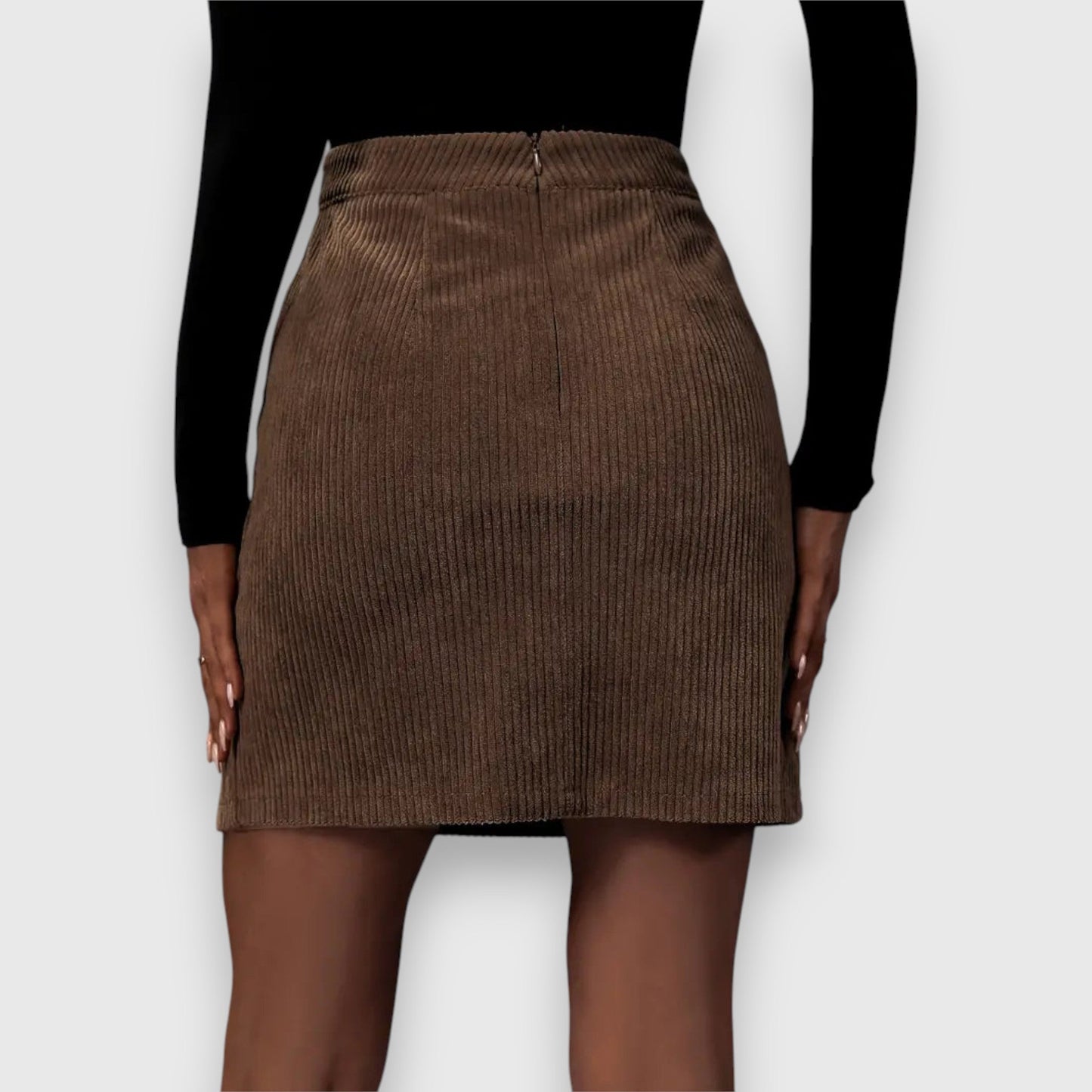 Women's Pleated Cord Skirt
