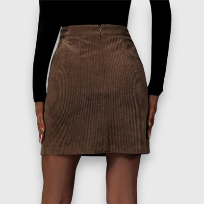 Women's Pleated Cord Skirt