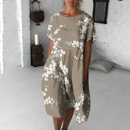 Comfortable Casual Floral Short Sleeve Dress