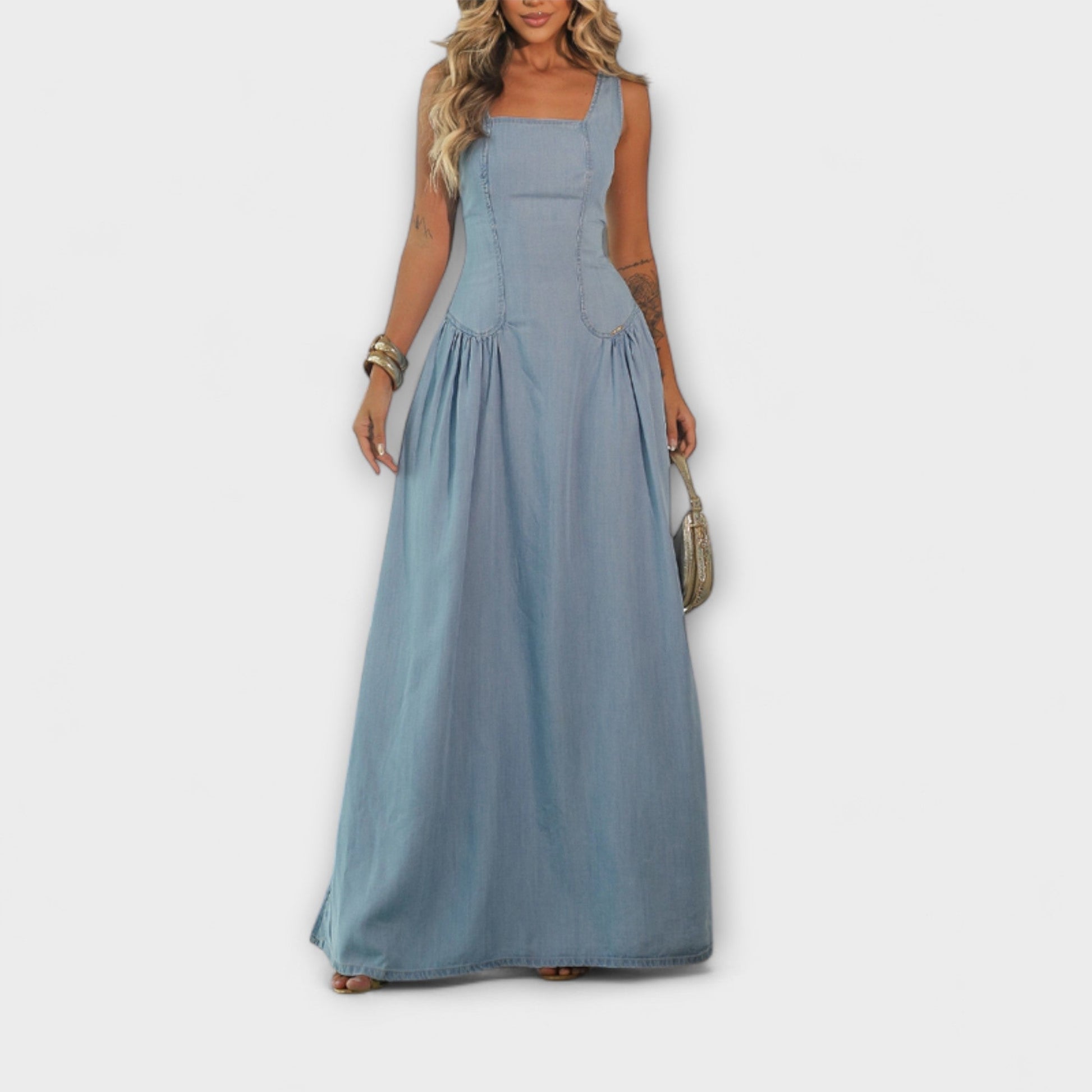 Navy Blue Off Shoulder Party Dress - Nocini